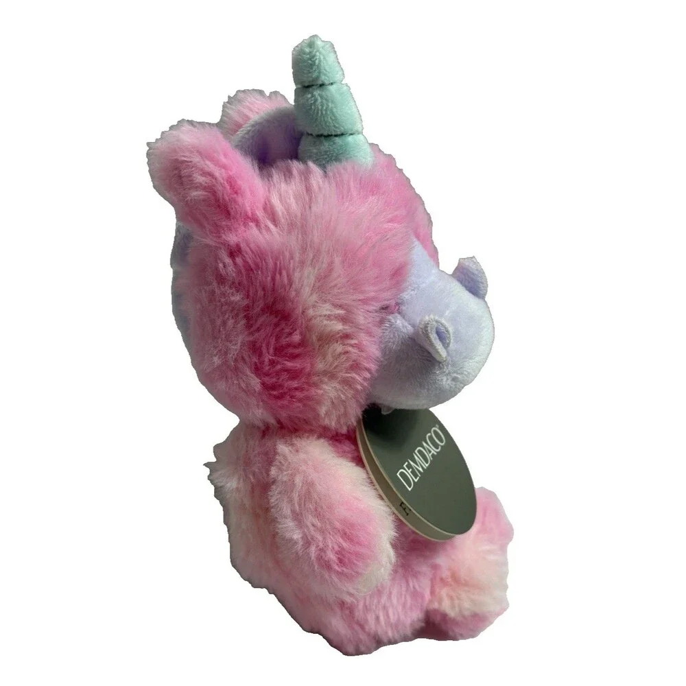 Demdaco Unicorn Plush Bag Charm Clip Storage Pouch Pink 7 Inch New w Tags